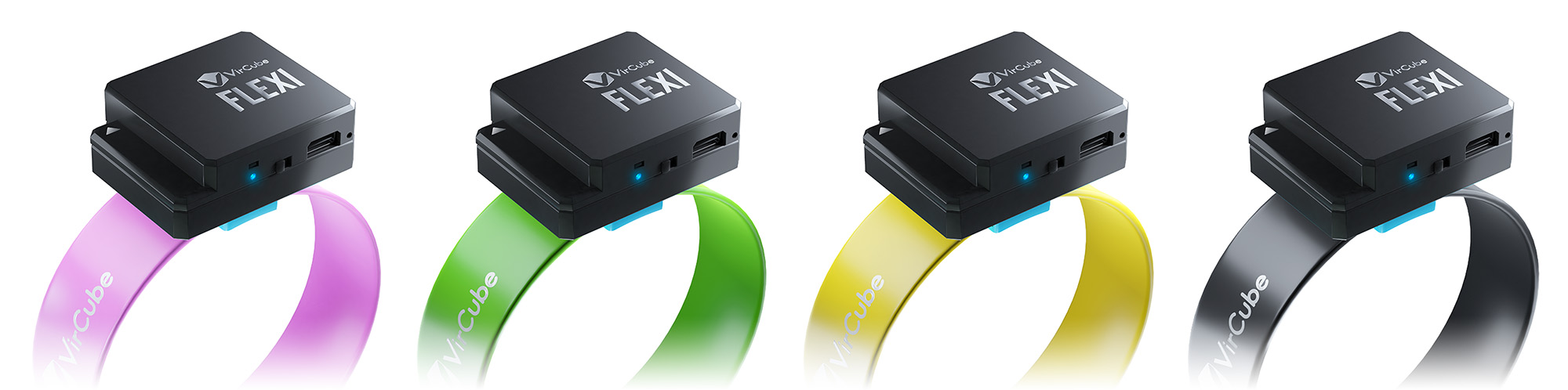 VirCube FLEXI motion trackers in different colours